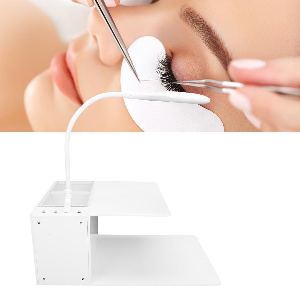 Eyelash Extension Makeup Tool Organizer Stand Blue Light Acrylic Shelf for Pillow LED Light