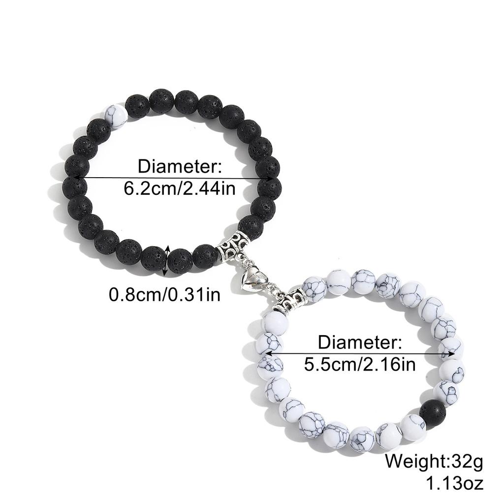 Colar para Mulheres Simples Colar Joias Quente Amor Homens e Mulheres Colar de Amor Magnético Preto e Branco Conjunto de Colares para Casal Colar Elegante