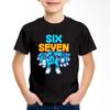 Neues lustiges Sechs Sieben Italienisches Gehirnfäule 67 Nummern Grafikdruck T-Shirt Junge/Mädchen Sommer Kurzarm Kinder Bequemes T-Shirt Top