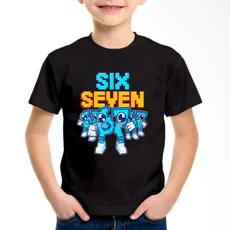 Neues lustiges Sechs Sieben Italienisches Gehirnfäule 67 Nummern Grafikdruck T-Shirt Junge/Mädchen Sommer Kurzarm Kinder Bequemes T-Shirt Top