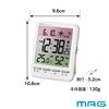 MAG Alarm Table Electronic White Noah Precision Clock, Clock, Digital, Radio-Controlled Clock, Thermometer, Hygrometer, Thermo-Hygrometer, Calendar,