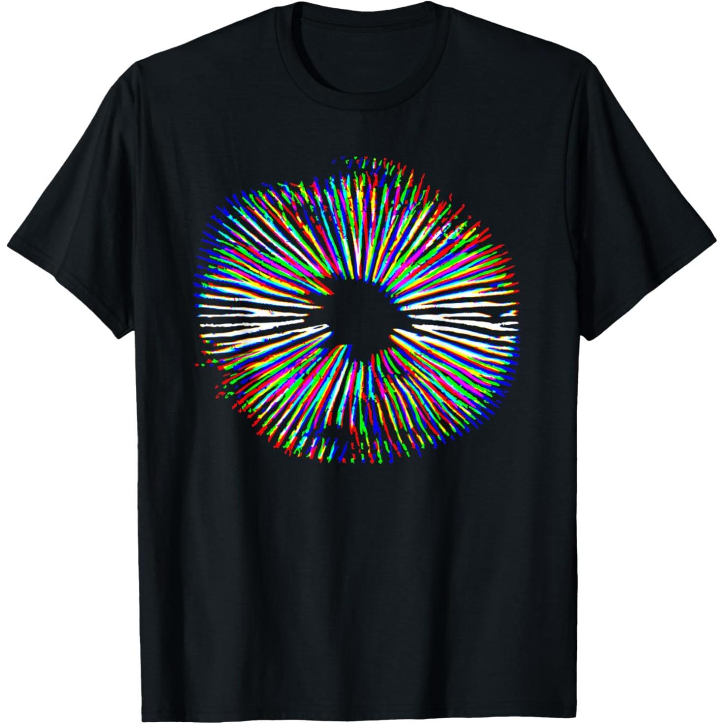 

Retro Psychedelic Mushroom Print Magical Gift Food Fun Womens Tshirt Humorous Streetwear Shortsleeved Clothing Personality S