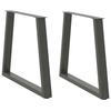 VidaXL Dining Table Legs In V-Shape, 2 Pieces, Anthracite, 70 X (72-73,3) Cm, Steel 4012570