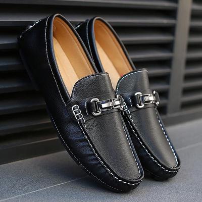 Men's Extra Large Leather Slip-On Driving Loafers