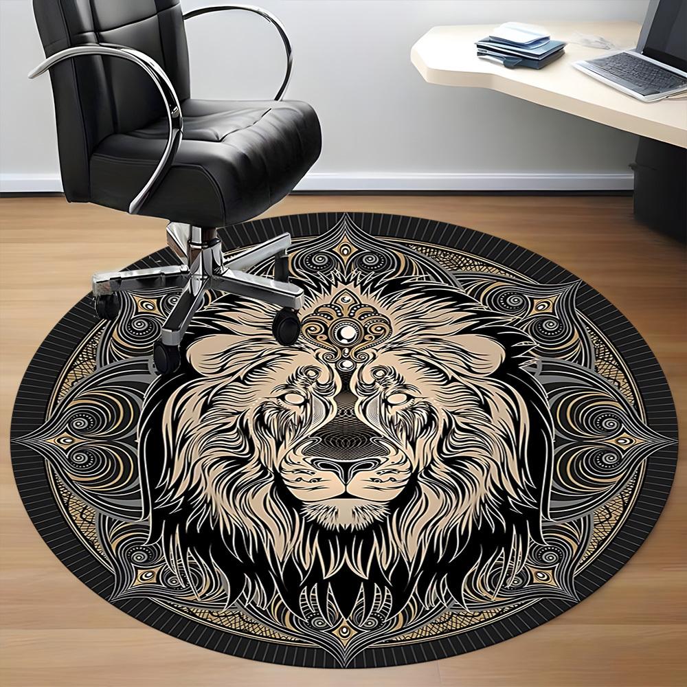 1PC Lion Mandala Pattern Chair Carpet for Office, Indoor Non-Slip Washable Carpet, Soft Comfortable Mat For Office Room Yy250930295
