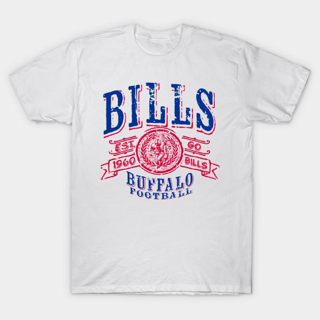 Men Black Print T-shirt Bills Vintage Football No-Cut Transfer Paper Print Cotton Tshirt M белый