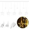 LED Light Curtain Christmas Tree Lights Warm White Windows Garland Lights