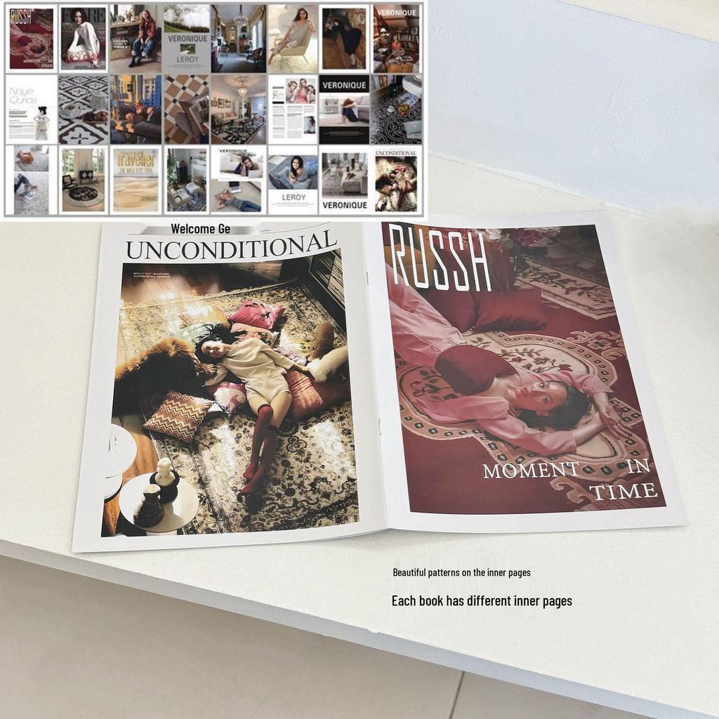 European & American Magazine Cover Props Set: Soft Background Decoration for Photography Featuring English Book Covers
