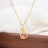 S925 Sterling Silver Chinese Butterfly Fu Necklace with Gem and Pearl Inlay