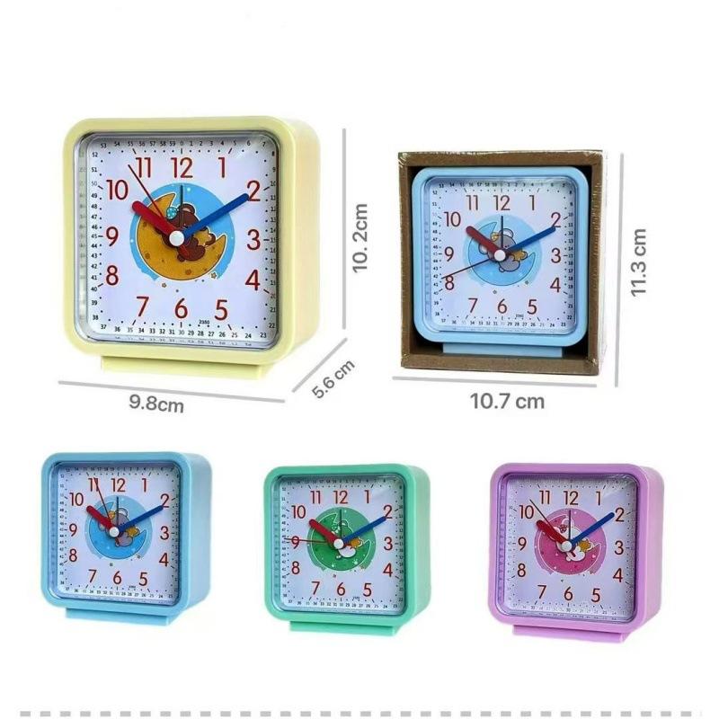 Creative and Fashionable Student-specific Alarm Clock Square Desktop Clock Home Decoration Children's Early Education Learning Hour Clock