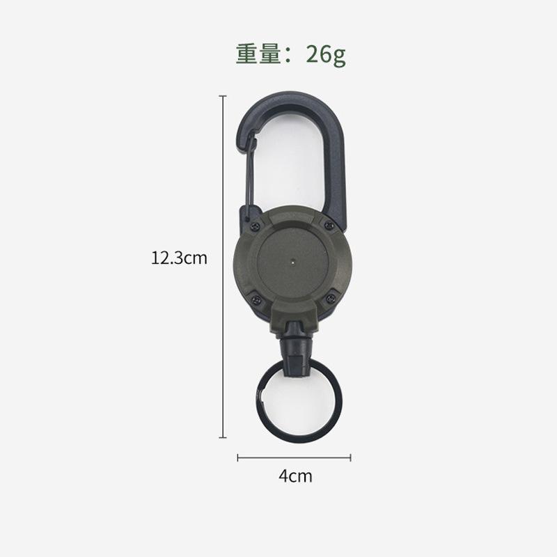 Easy-Pull Buckle Outdoor Camping Buckle Sports Mountaineering Buckle Retractable Keychain Backpack Buckle Steel Wire Multifunctional Anti-Lost Rope
