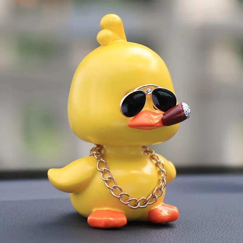 Fashion Shaking Head Yellow Duck Car Interior Decoration Ornaments Cute Doll Home Decor Car Accessories