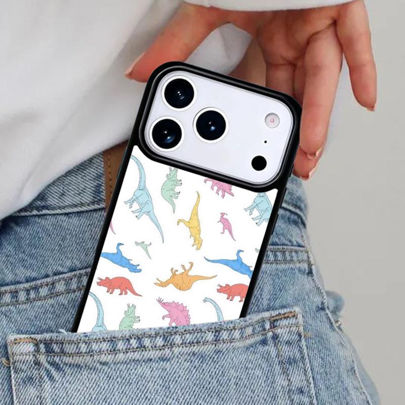 

Dinosaur Pattern soft Phone Case for iPhone 16e 15 14 13 12 17 Pro Max Plus Air 17pro Cover Coque iPhone 15 Plus