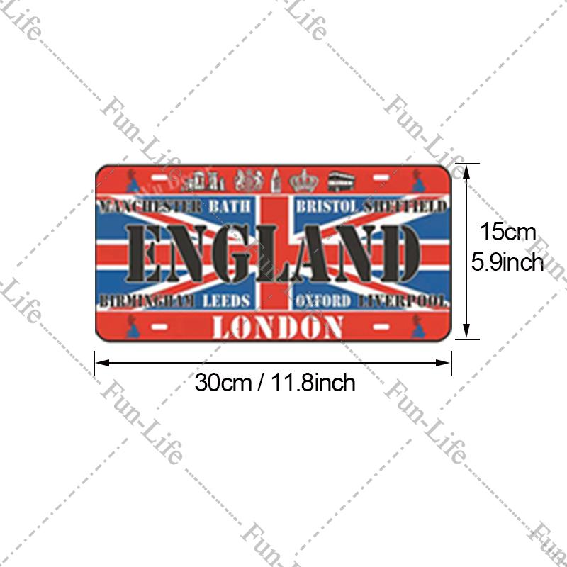 Popular City Plate Poster Vintage Wall Decor Worldwide Canada/London/Brazil Metal Tin Sign Plaques Poster 15x30cm