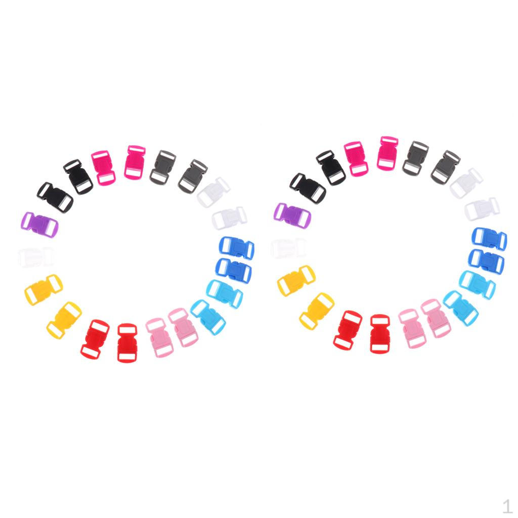 

40x Смешанная изогнутая пластиковая пряжка-фастекс для