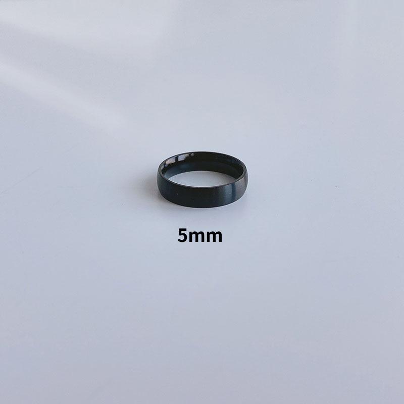 Brushed Titanium Steel Women's Ring with 18K Gold Accents - Modern Cold Style for Couples