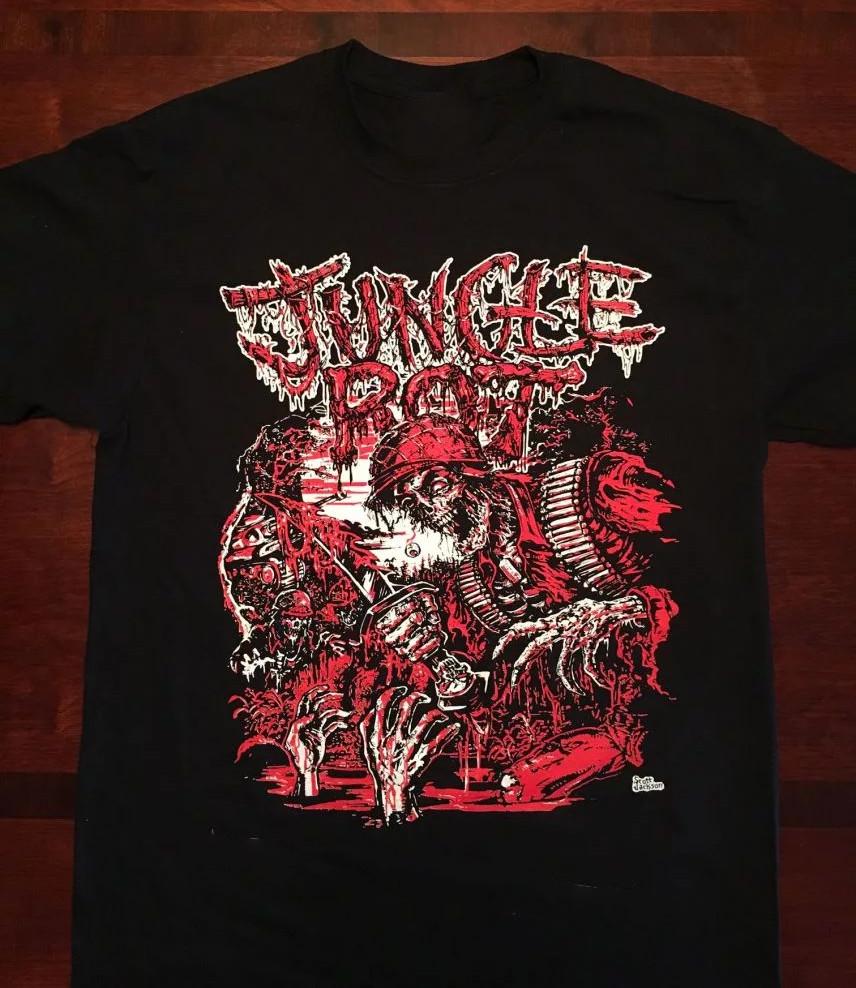 New Popular Jungle Rot Band Black T-Shirt Cotton All Size Unisex T-Shirt XXL
