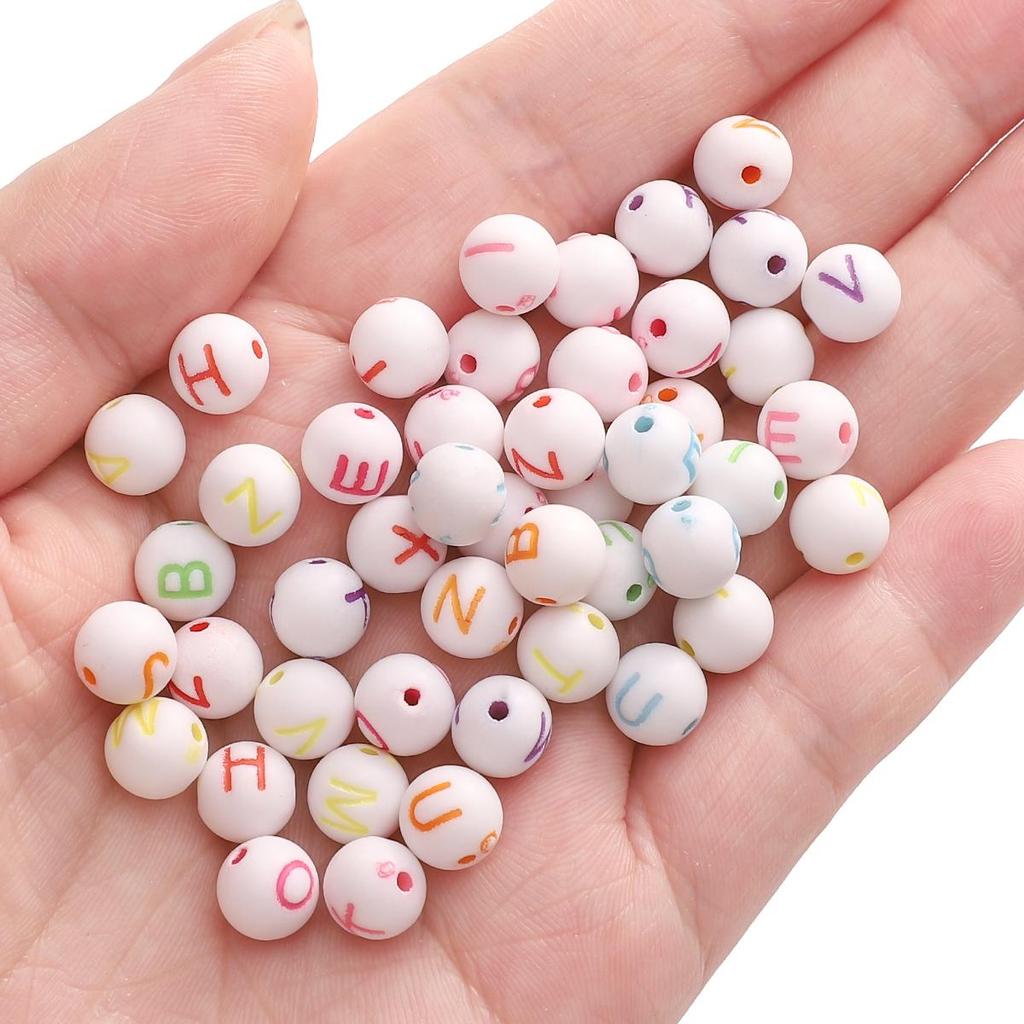 220Pcs Acrylic Beads Letter Round Loose Beads For DIY Necklace Bracelet Earrings Jewelry Making Craft Accessories