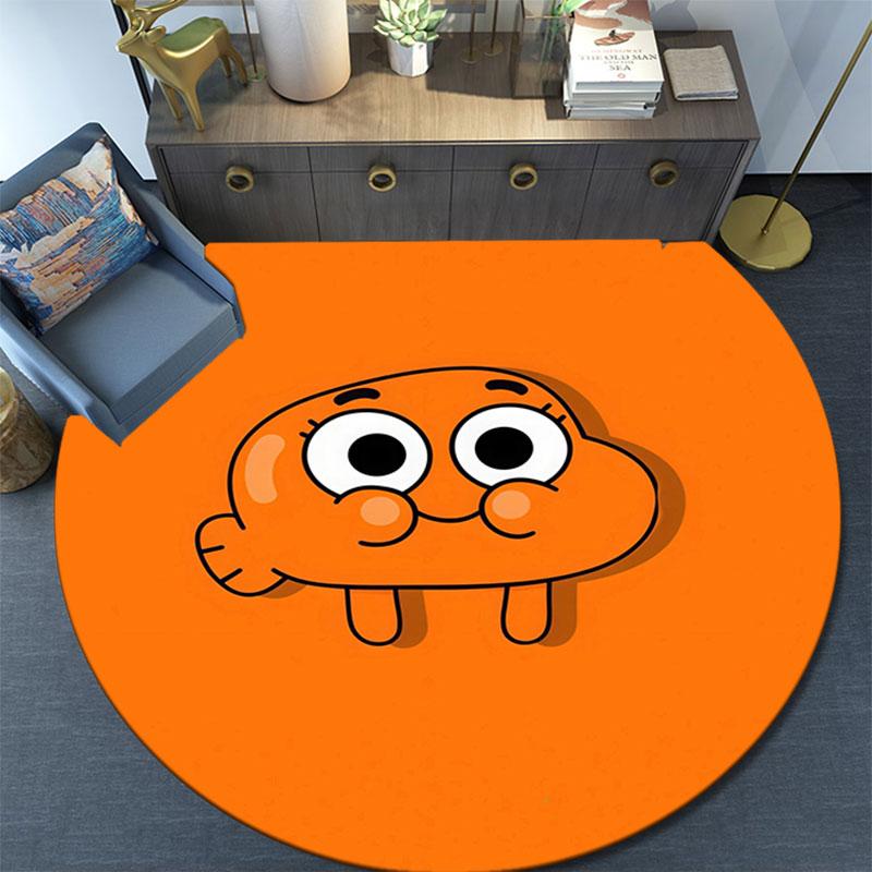 Darwin Watterson Pattern Round rug,Carpet Rug for Living Room Bedroom Playroom ,Non-slip Floor Mat,Holiday Gifts and Birthday Gifts.