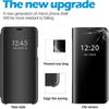 Slim Mirror Clear Holder Case For Samsung Galaxy S26 S25 S24 S23 S22 Plus Ultra Shockproof Leather Texture Wallet Protect Cover