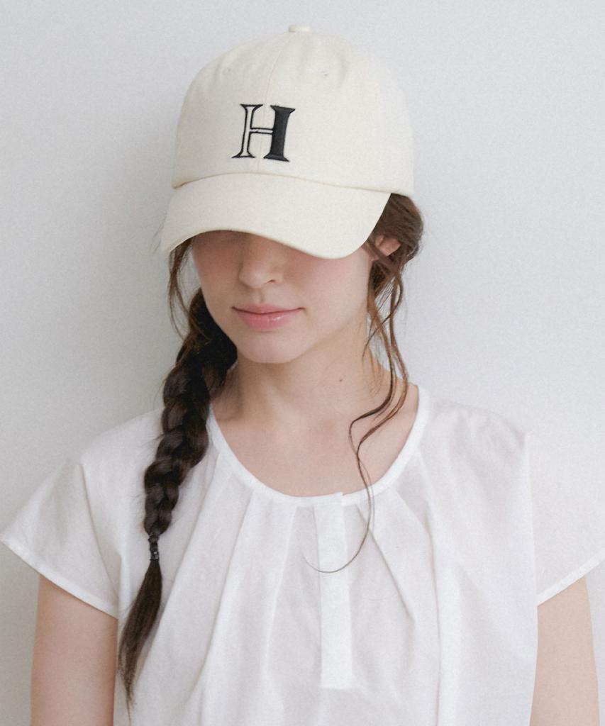 Hallen Signature H Logo Ball Cap (C081_Ivory)