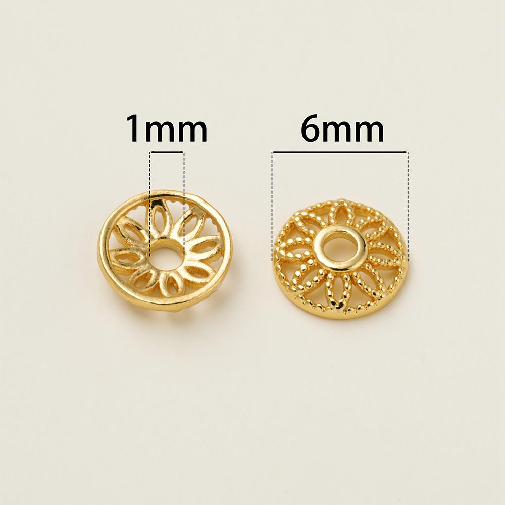 10Piece/Pack 14/18K Gold Color Plated Flower shape Beads Caps for DIY Necklace Bracelets Jewelry Making Accessories