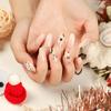 24 Stück Weihnachtskleidung Rüstung Schneeflocke Liebe Schneemann Maniküre Kurze Mandel Schleife Europäisch und Amerikanisch Lange Nagelstücke