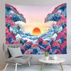 Japanese Ocean Wave Tapestry Asian Anime Tapestry Great Wave Kanagawa Tapestry Art Home Living Room Bedroom Decor Tapestries