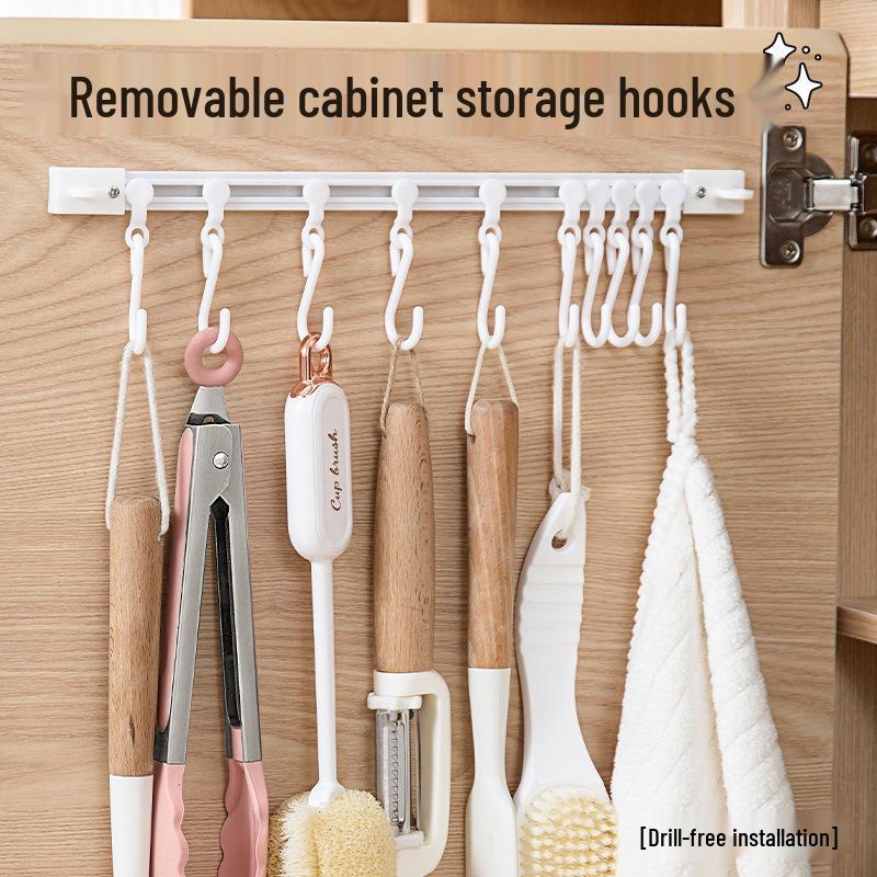 Крюк для скользящей дорожки без перфорации Бесследное прочное клейкое хранилище для дверец кухонных шкафов 576₽