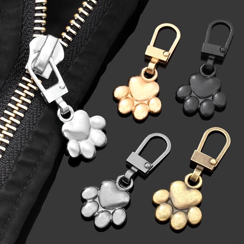 4/5pcs Cat Paw Metal Zipper Pulls Detachable for Clothes Bags Jackets Replacement Accessories Zipper Pulls Pendant Repair Tool