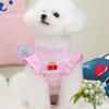 INS Pet Puppy Dog Clothes Cat Spring Summer Small Dog Cherry Flying Sleeve Thin Tank Top T-Shirt