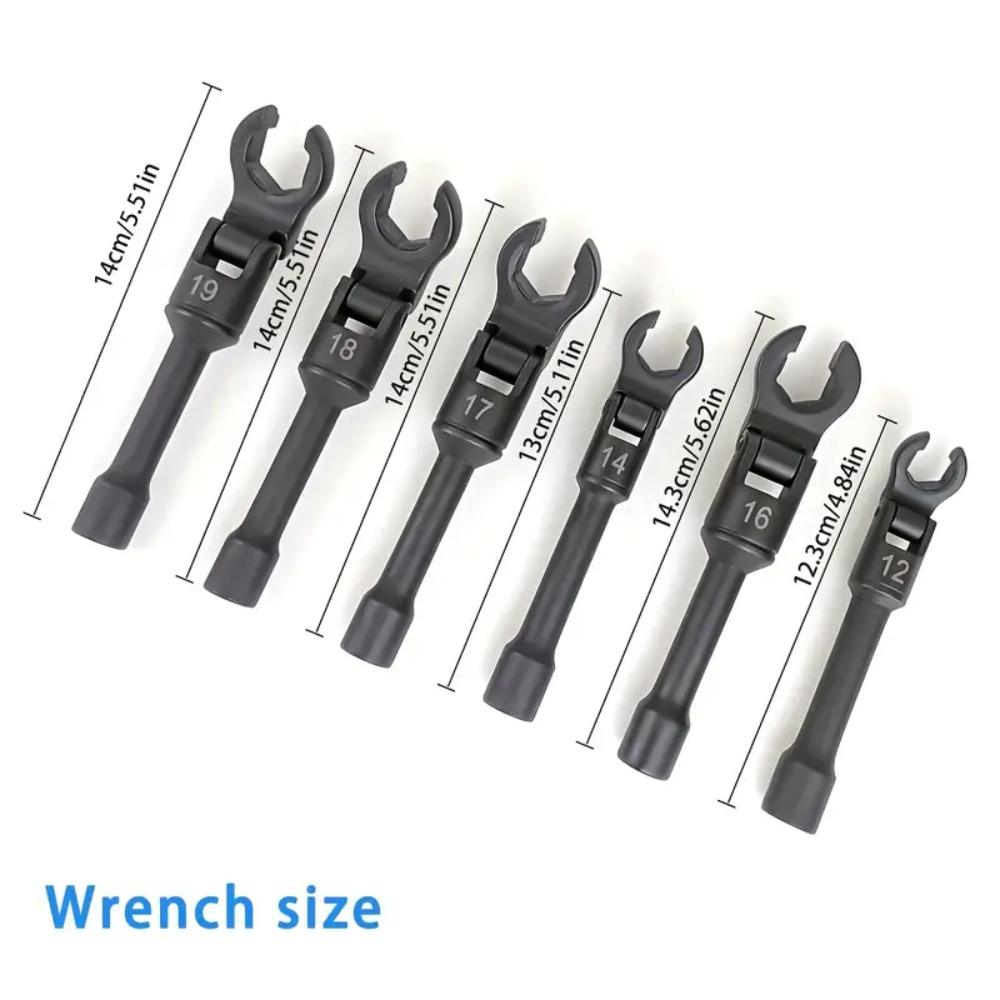 Professional Ratcheting Wrench Set Flexible Head Adjustable Spanners for Plumbing Automotive Repair Tool 6pcs Set 3/8 Interface