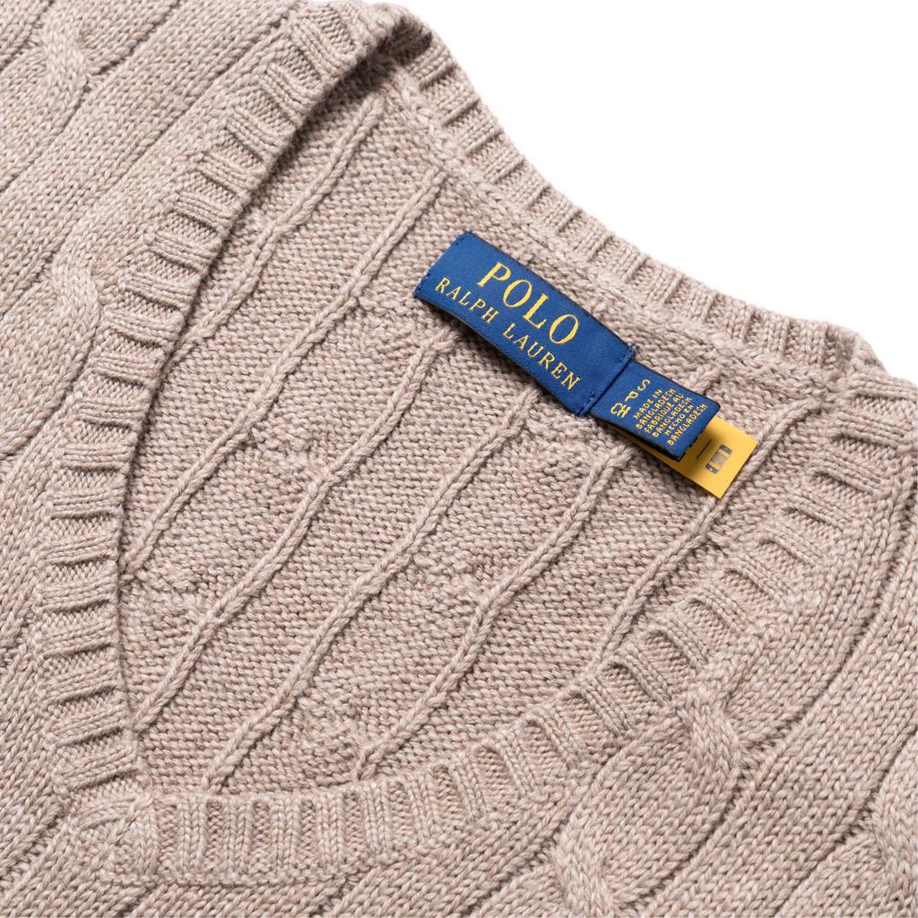 Polo Ralph Lauren Einfarbige Zopfstrick-Baumwollweste Herren Tops Natur-Beige MNPOSWEICM20019101