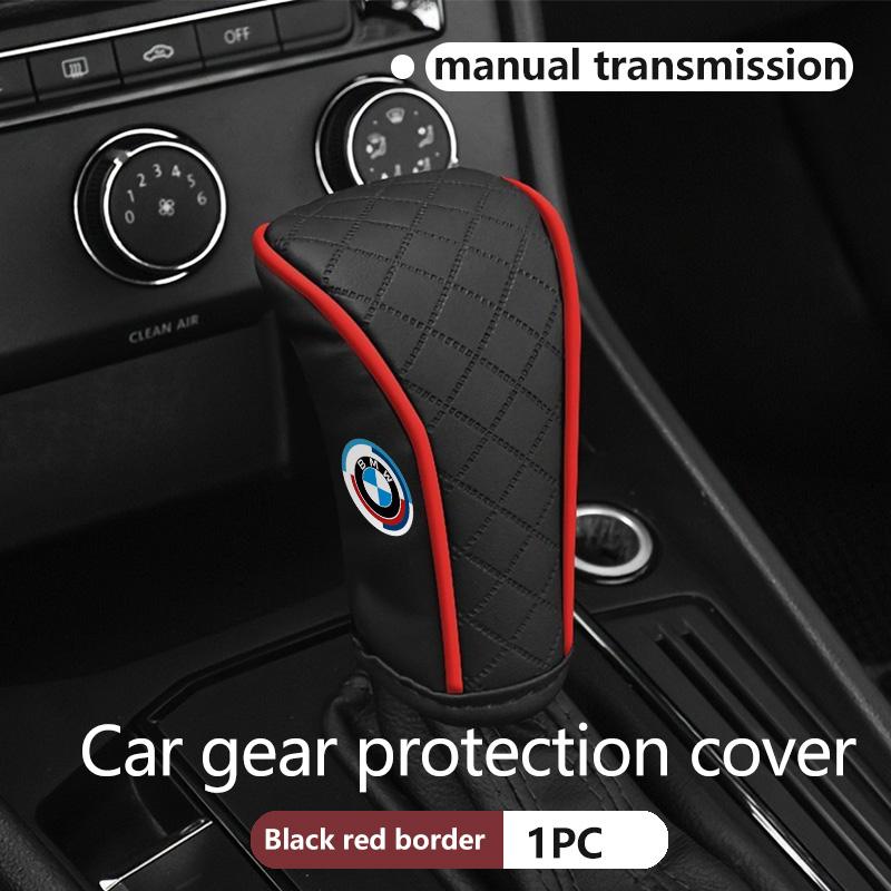 SHEJ3 Car Manual Gear Shift Knob Leather Cover Scratch-Resistant Sleeve For BMW E36 E39 E87 E60 E46 E53 E90 F10 F20 F25 F30 X3 X5