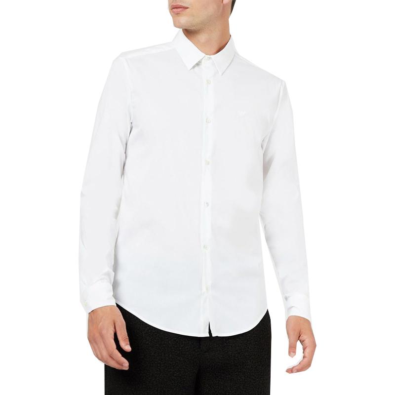 EMPORIO ARMANI Logo Embroidered Buttoned Shirt 8N1C09-1NI9Z-0100