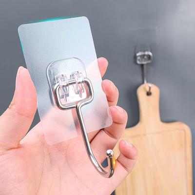 10/1 Stück Transparente Wandhaken Edelstahl Starke Selbstklebende Haken Türhänger Lastenträger Küche Badezimmer Zubehör
