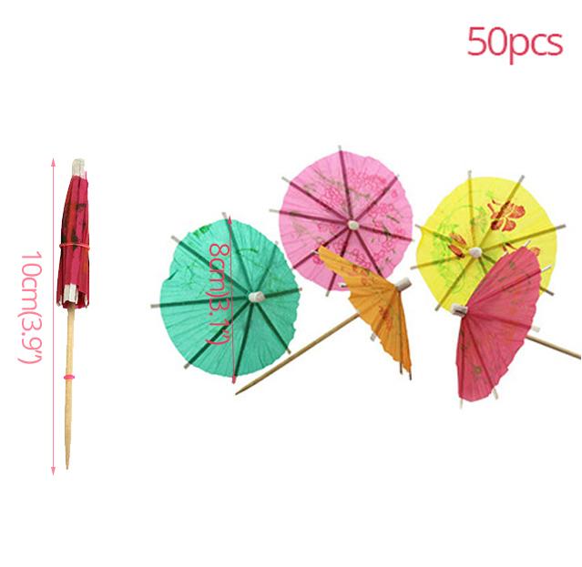 DIY Summer Cocktail Parasols Picks Drink Umbrellas Hawaiian Tropical juice Stirrers Fruit Sticks Luau Hawaii Beach Party Decor