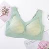 Women Underwear Deep V Lace Pattern Print One-piece Bra Seamless Nude Sleeping Vest