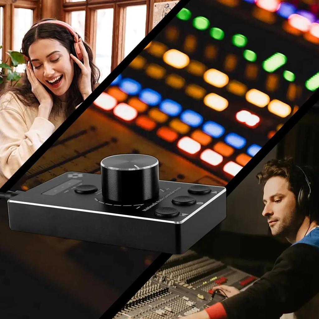 U8 Multimedia Volume Control Knob for Mac/Win 10/8/7 Aluminum Alloy Audio Adjuster with Mute Function