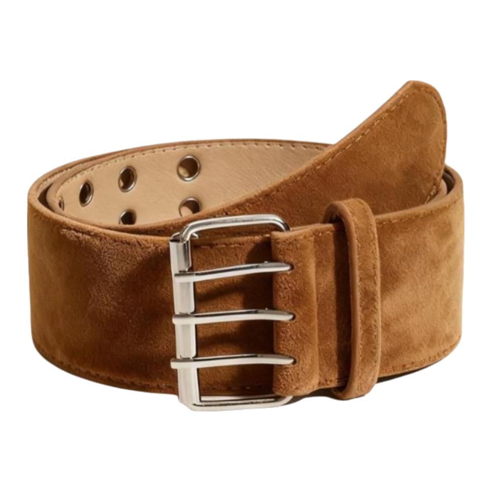 3-зубцовая пряжка Замшевый кожаный ремень Роскошный дизайн Ультраширокий пояс Декор для пальто и юбки 112cm верблюд