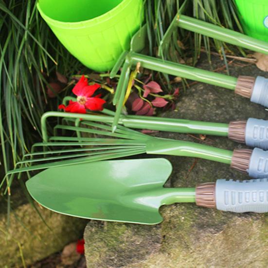 Gardening Leaf Rake Metal Handheld Trowel Dual Use Hoe with Ergonomic Handle Gardening Tool for Lawn Field Soil Loosening Digging