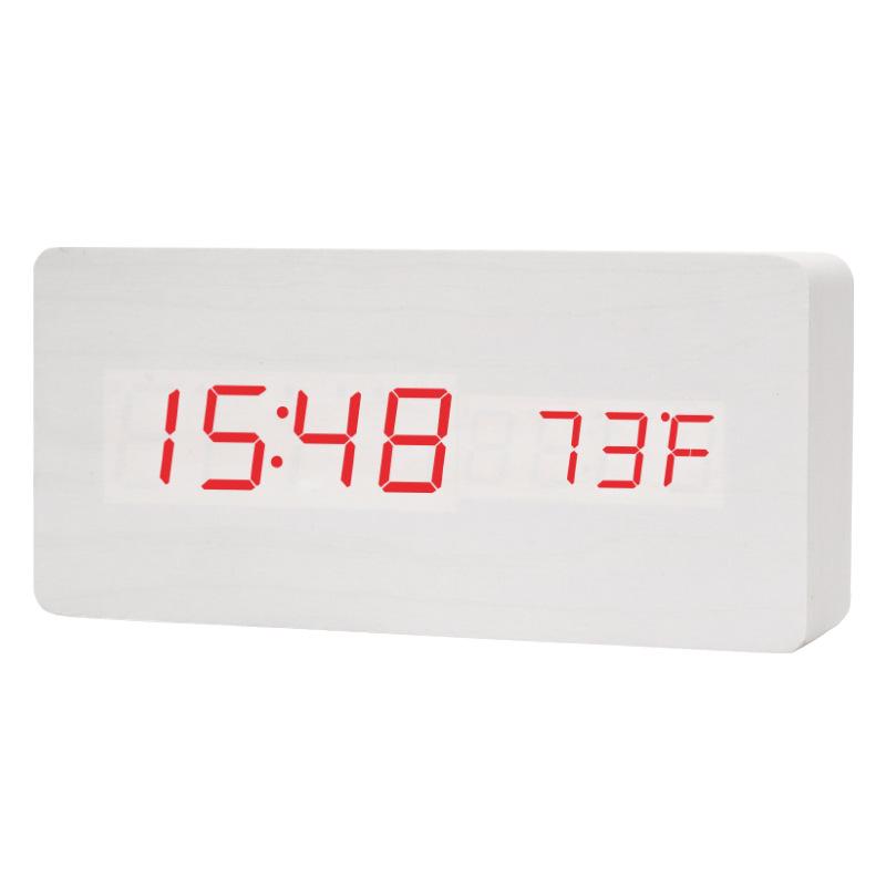 Silent LED Retro Wooden Alarm Clock - Creative and Luminous for Bedroom or Living Room