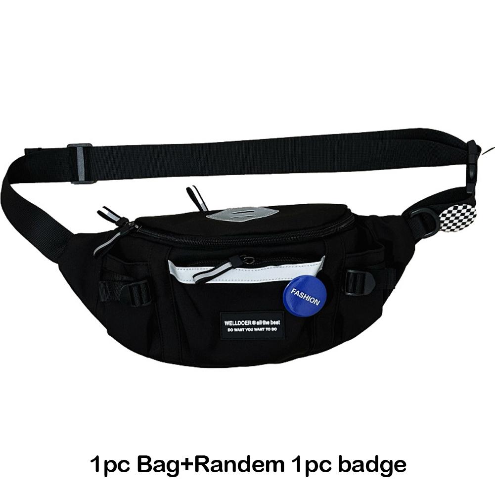 

Унисекс модная нагрудная сумка в корейском стиле, сумка через плечо, поясная сумка, сумка-мессенджер, спортивная сумка на плечо, повседневные сумки для улицы, подарок для влюбленных, для мужчин и женщин чёрный