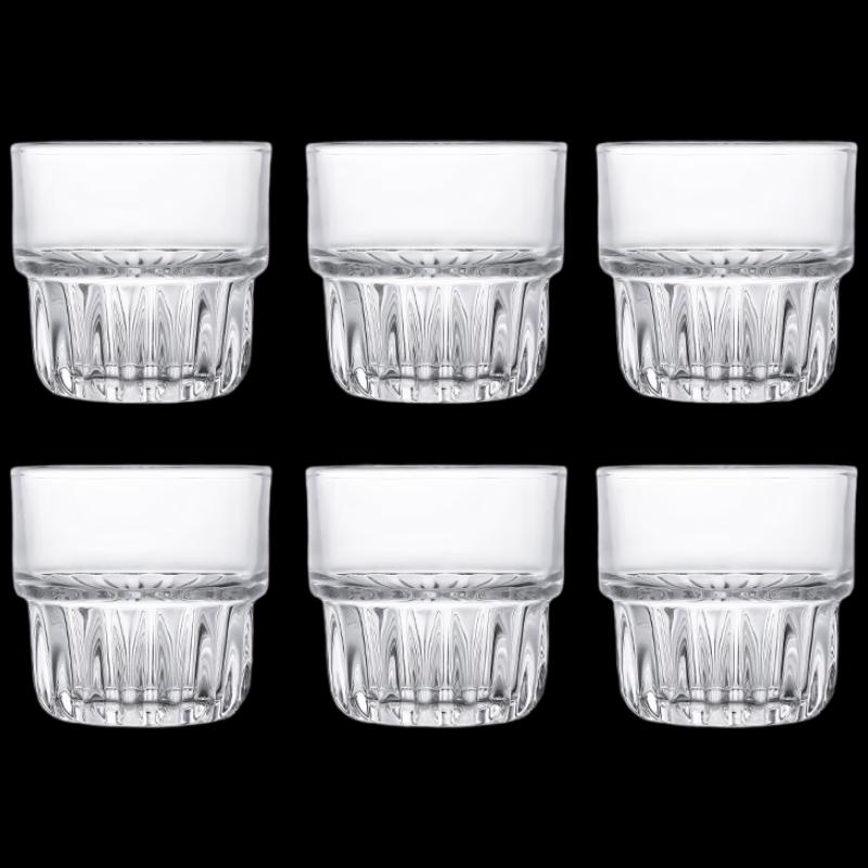 

Ribbed Stackable Glass Beverage Cups