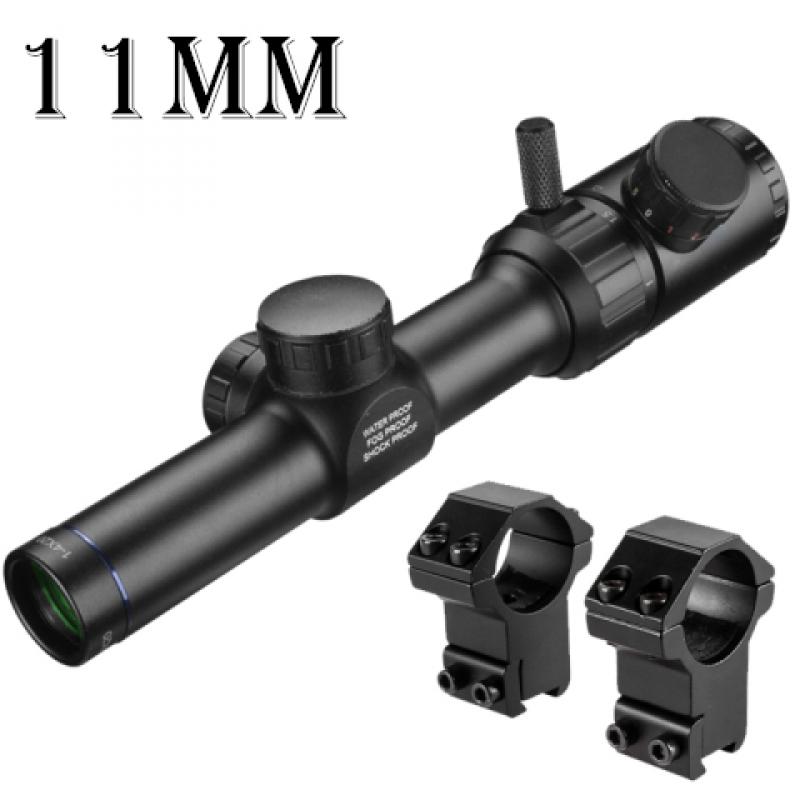 FIRE WOLF 1-4x20 Rifle Scope Green Red Luminous Scope Rangefinder Crosshair Optical Sight Hunting Scope