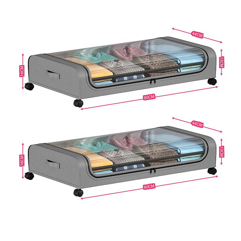 

Подкроватный ящик для хранения на колесиках с крышкой для одежды и обуви 80x43x16