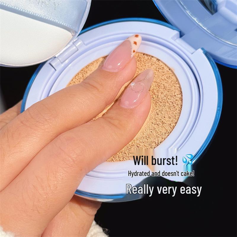 Glacier Blue Cushion: Long-Lasting, Non-Cakey, Moisturizing, Brightening, and Hydrating Clear Concealer BB Cream.