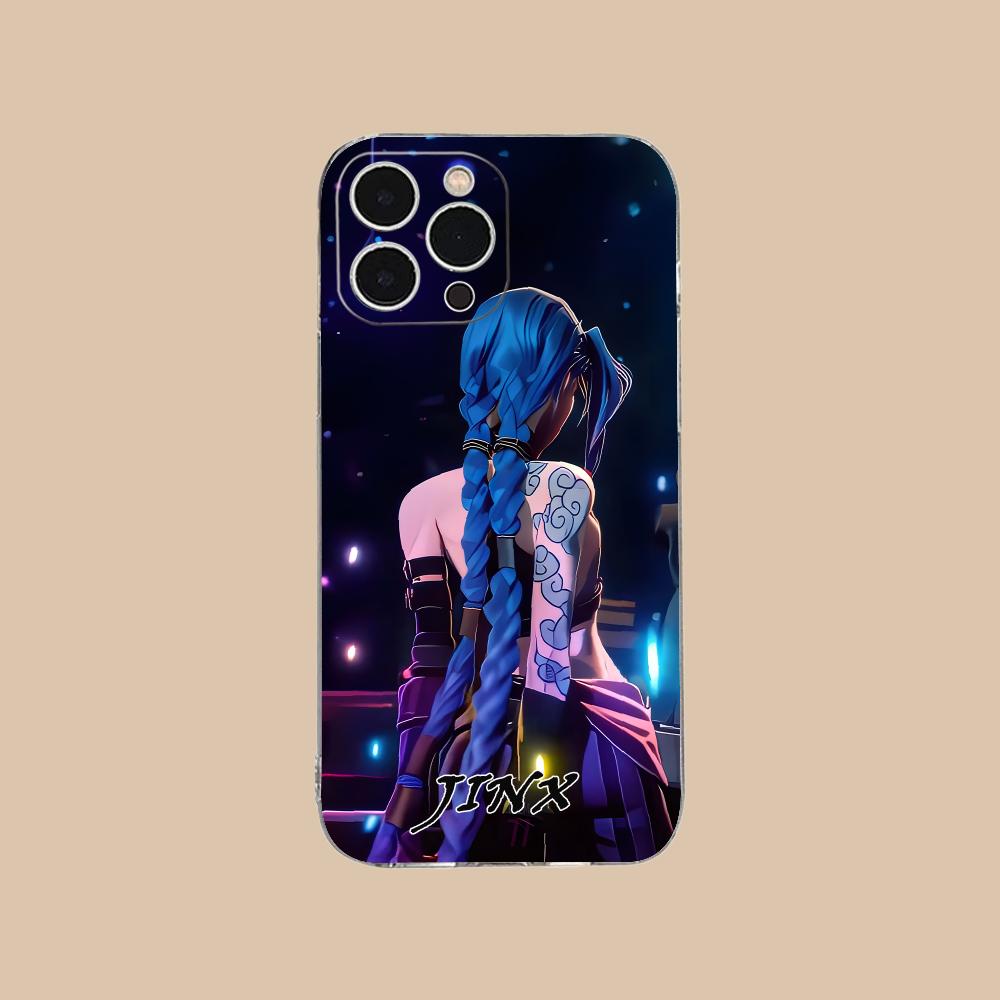

LOL Jinx Mobile Phone Case for iPhone 16 15 14 13 12 11 X XR XS 8 6 Pro Max Plus Mini Clear Colour Printing Pretty Cover Luxury iPhone 7 Plus