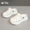 LR Slippers New Summer Hole Shoes Wear Thick-soled Soft-soled Mori Heightening Slippers