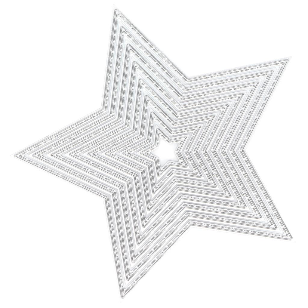 Metal Cutting Die Fivepointed Star Shape Emboss Stencil Album Decorative Etched Dies for  Craft P